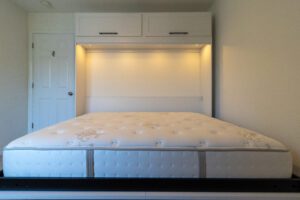 Horizontal queen Murphy bed in open position