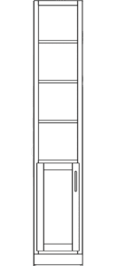 Custom single door cabinet for Murphy bed with Shaker style design