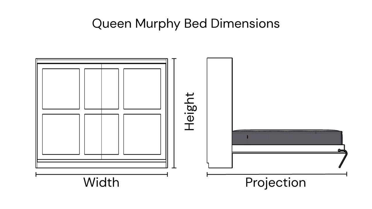 Queen Horizontal Murphy Bed Dimensions